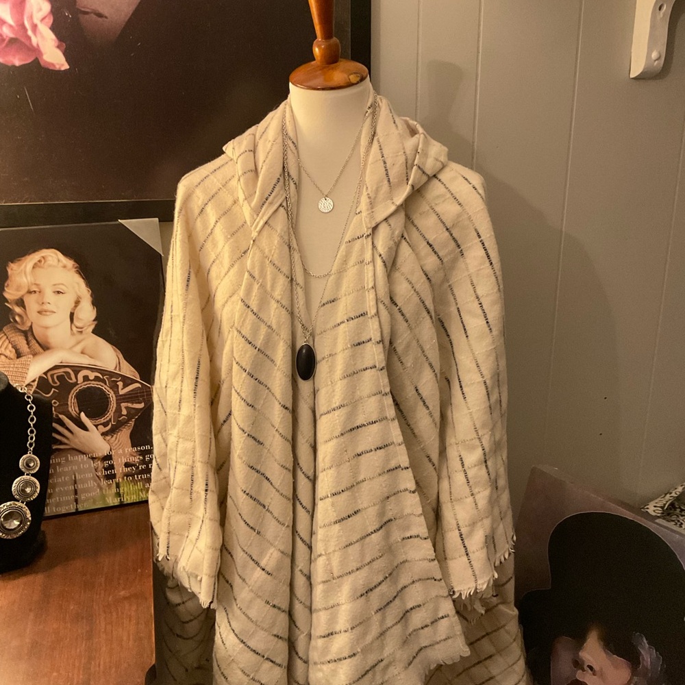 SOLD!!!!!!!  World Market Chic Striped Hooded Shawl